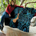 Kotiate New Zealand Quilt Maori Weapon Paua Shell Haka Fern