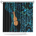 Kotiate New Zealand Shower Curtain Maori Weapon Paua Shell Haka Fern