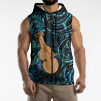 Kotiate New Zealand Sleeveless Zip Hoodie Maori Weapon Paua Shell Haka Fern