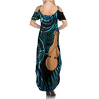 Kotiate New Zealand Summer Maxi Dress Maori Weapon Paua Shell Haka Fern