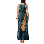 Kotiate New Zealand Tank Maxi Dress Maori Weapon Paua Shell Haka Fern