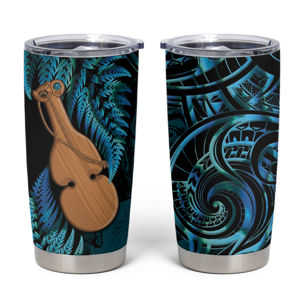 Kotiate New Zealand Tumbler Cup Maori Weapon Paua Shell Haka Fern