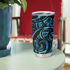 Kotiate New Zealand Tumbler Cup Maori Weapon Paua Shell Haka Fern