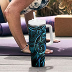 Kotiate New Zealand Tumbler With Handle Maori Weapon Paua Shell Haka Fern