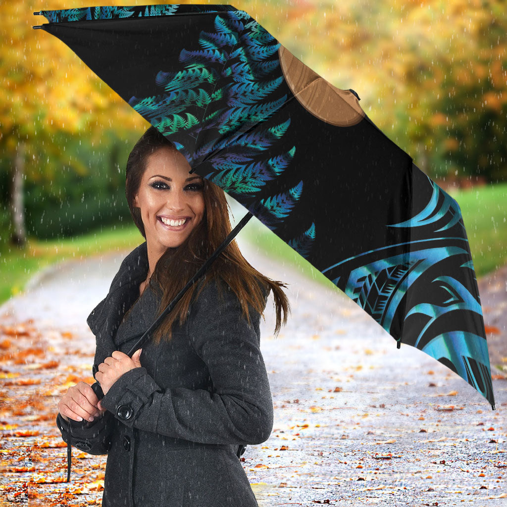 Kotiate New Zealand Umbrella Maori Weapon Paua Shell Haka Fern