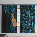 Kotiate New Zealand Window Curtain Maori Weapon Paua Shell Haka Fern