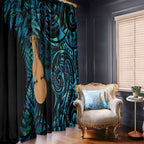 Kotiate New Zealand Window Curtain Maori Weapon Paua Shell Haka Fern
