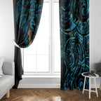 Kotiate New Zealand Window Curtain Maori Weapon Paua Shell Haka Fern
