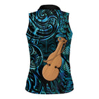Kotiate New Zealand Women Sleeveless Polo Shirt Maori Weapon Paua Shell Haka Fern