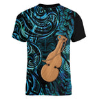 Kotiate New Zealand Women V-Neck T-Shirt Maori Weapon Paua Shell Haka Fern