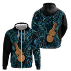 Kotiate New Zealand Zip Hoodie Maori Weapon Paua Shell Haka Fern