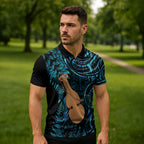 Kotiate New Zealand Zipper Polo Shirt Maori Weapon Paua Shell Haka Fern