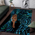 Maripi New Zealand Area Rug Maori Weapon Paua Shell Haka Fern