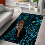 Maripi New Zealand Area Rug Maori Weapon Paua Shell Haka Fern