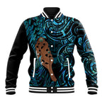 Maripi New Zealand Baseball Jacket Maori Weapon Paua Shell Haka Fern
