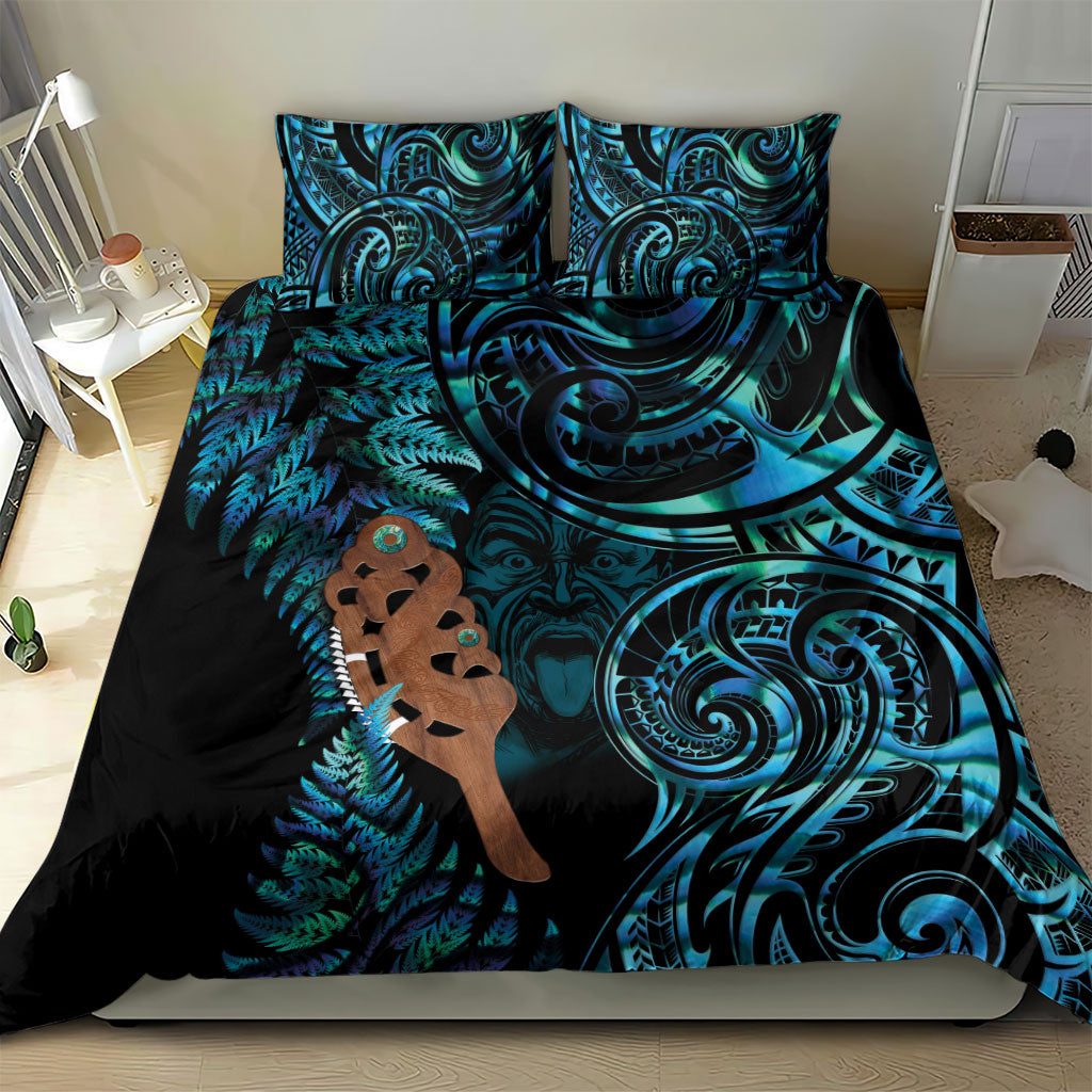 Maripi New Zealand Bedding Set Maori Weapon Paua Shell Haka Fern