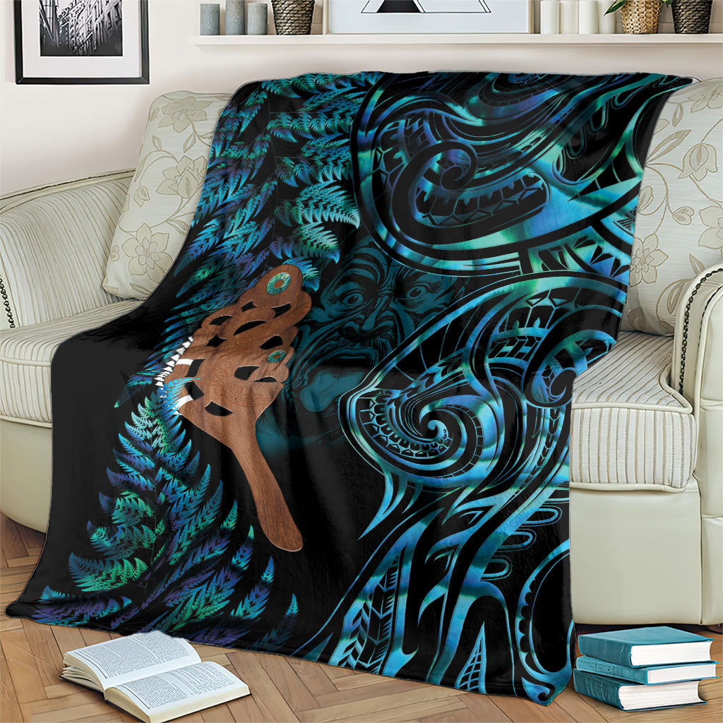 Maripi New Zealand Blanket Maori Weapon Paua Shell Haka Fern
