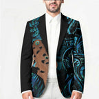 Maripi New Zealand Blazer Maori Weapon Paua Shell Haka Fern
