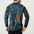 Maripi New Zealand Button Sweatshirt Maori Weapon Paua Shell Haka Fern