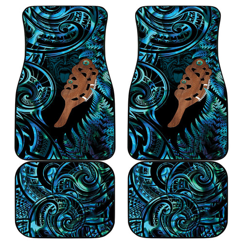 Maripi New Zealand Car Mats Maori Weapon Paua Shell Haka Fern