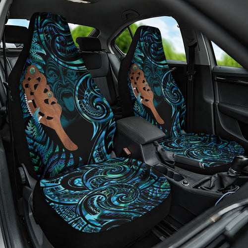 Maripi New Zealand Car Seat Cover Maori Weapon Paua Shell Haka Fern