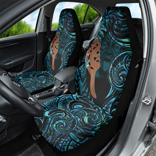 Maripi New Zealand Car Seat Cover Maori Weapon Paua Shell Haka Fern