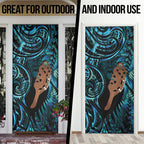 Maripi New Zealand Door Cover Maori Weapon Paua Shell Haka Fern