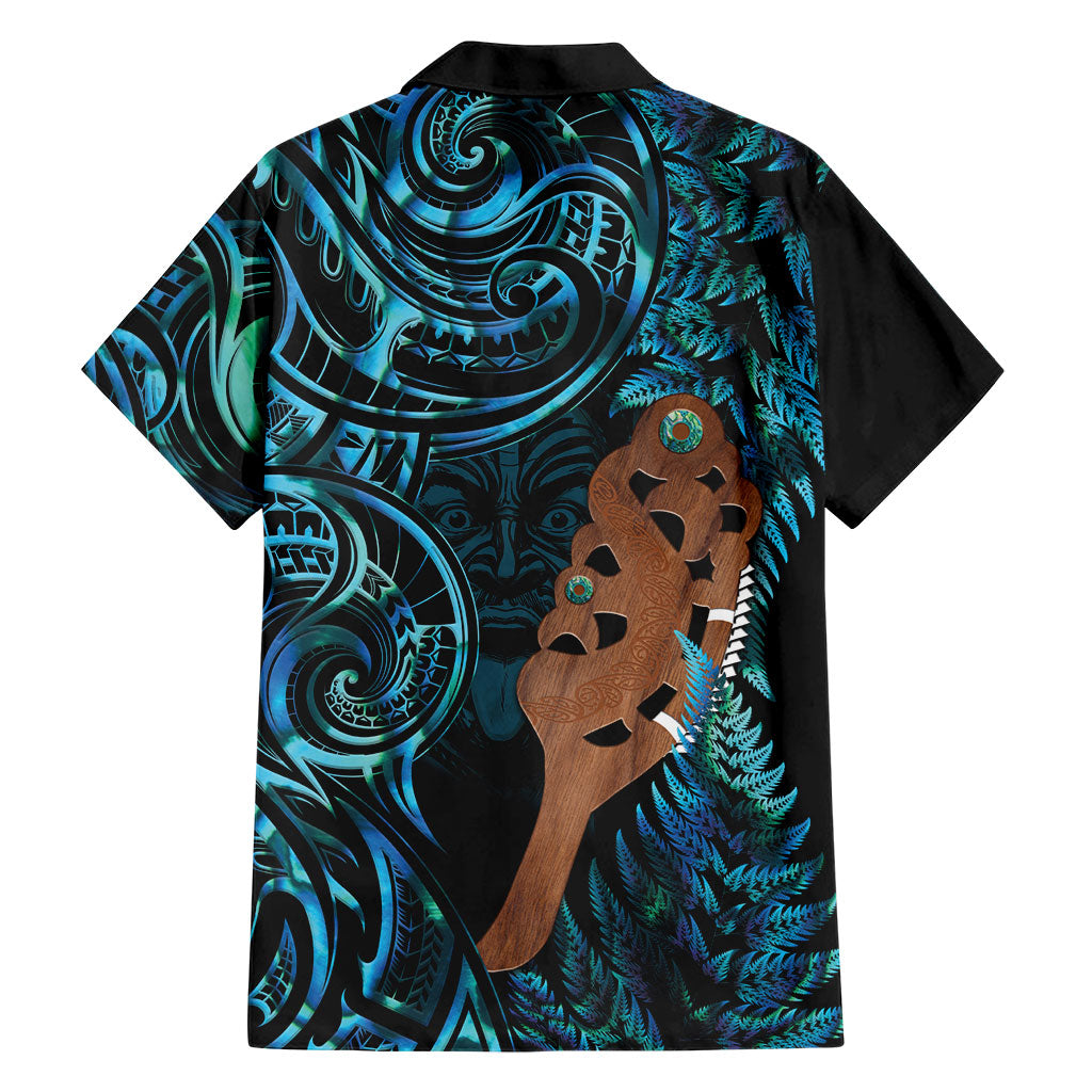 Maripi New Zealand Family Matching Off The Shoulder Long Sleeve Dress and Hawaiian Shirt Maori Weapon Paua Shell Haka Fern