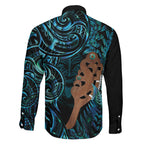 Maripi New Zealand Family Matching Off Shoulder Maxi Dress and Hawaiian Shirt Maori Weapon Paua Shell Haka Fern