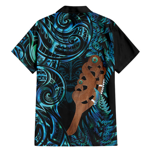 Maripi New Zealand Family Matching Summer Maxi Dress and Hawaiian Shirt Maori Weapon Paua Shell Haka Fern