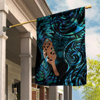 Maripi New Zealand Garden Flag Maori Weapon Paua Shell Haka Fern