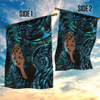 Maripi New Zealand Garden Flag Maori Weapon Paua Shell Haka Fern