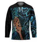 Maripi New Zealand Hockey Jersey Maori Weapon Paua Shell Haka Fern