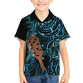 Maripi New Zealand Kid Hawaiian Shirt Maori Weapon Paua Shell Haka Fern