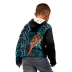 Maripi New Zealand Kid Hoodie Maori Weapon Paua Shell Haka Fern