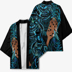 Maripi New Zealand Kimono Maori Weapon Paua Shell Haka Fern