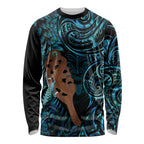 Maripi New Zealand Long Sleeve Shirt Maori Weapon Paua Shell Haka Fern