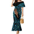Maripi New Zealand Mermaid Dress Maori Weapon Paua Shell Haka Fern