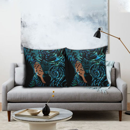 Maripi New Zealand Pillow Cover Maori Weapon Paua Shell Haka Fern