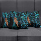 Maripi New Zealand Pillow Cover Maori Weapon Paua Shell Haka Fern