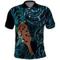 Maripi New Zealand Polo Shirt Maori Weapon Paua Shell Haka Fern