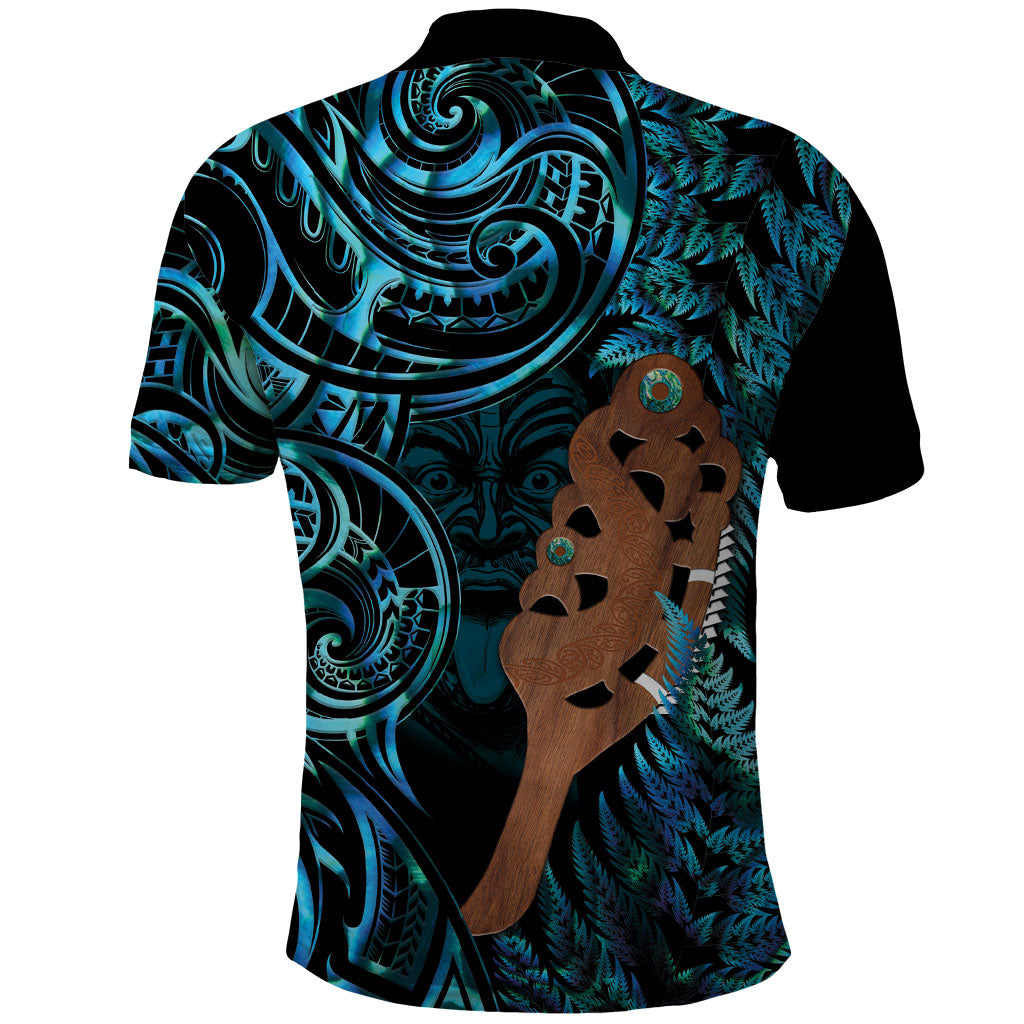 Maripi New Zealand Polo Shirt Maori Weapon Paua Shell Haka Fern
