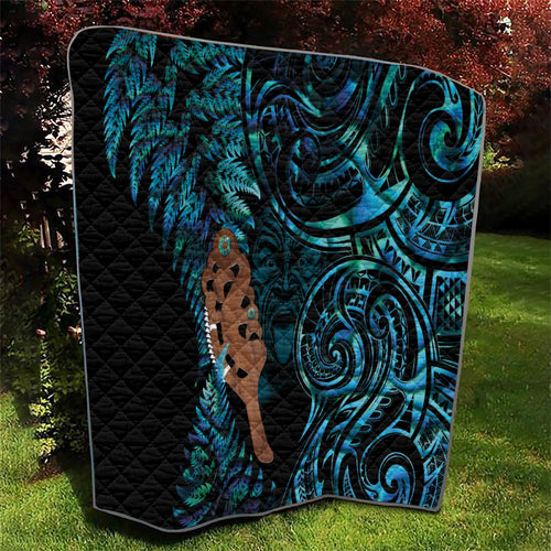 Maripi New Zealand Quilt Maori Weapon Paua Shell Haka Fern