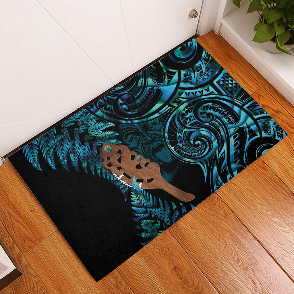 Maripi New Zealand Rubber Doormat Maori Weapon Paua Shell Haka Fern