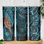 Maripi New Zealand Skinny Tumbler Maori Weapon Paua Shell Haka Fern
