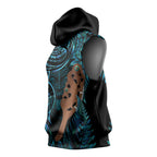 Maripi New Zealand Sleeveless Hoodie Maori Weapon Paua Shell Haka Fern