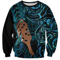 Maripi New Zealand Sweatshirt Maori Weapon Paua Shell Haka Fern