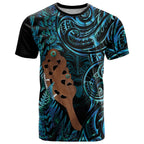 Maripi New Zealand T Shirt Maori Weapon Paua Shell Haka Fern