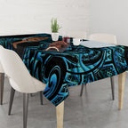 Maripi New Zealand Tablecloth Maori Weapon Paua Shell Haka Fern