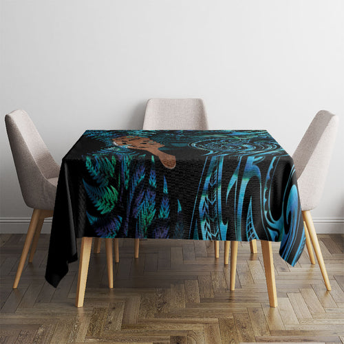 Maripi New Zealand Tablecloth Maori Weapon Paua Shell Haka Fern